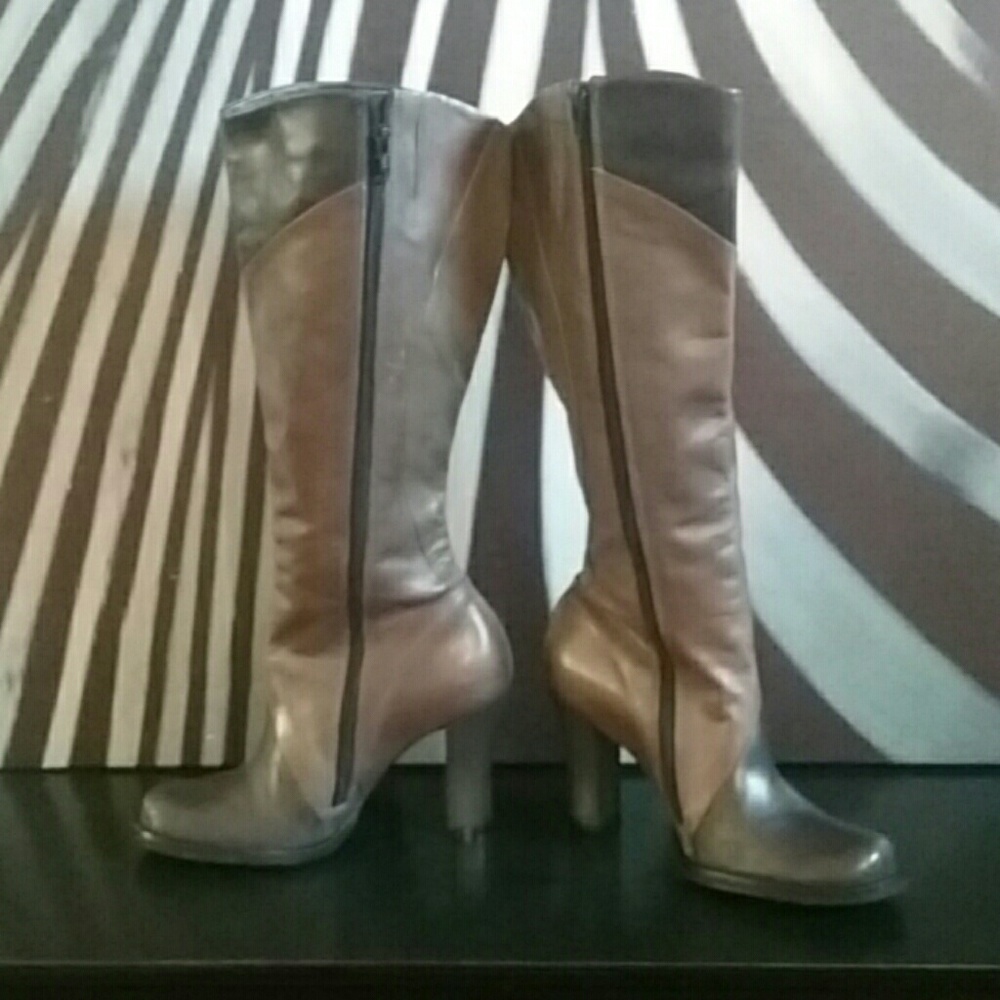Kenneth Cole Reaction High Heel leather Boots 7.5
